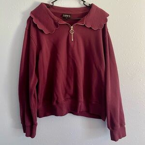Maroon scallop sweatshirt